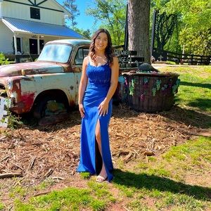 2023 blue prom dress. Worn once. Paid $200 asking $150.
